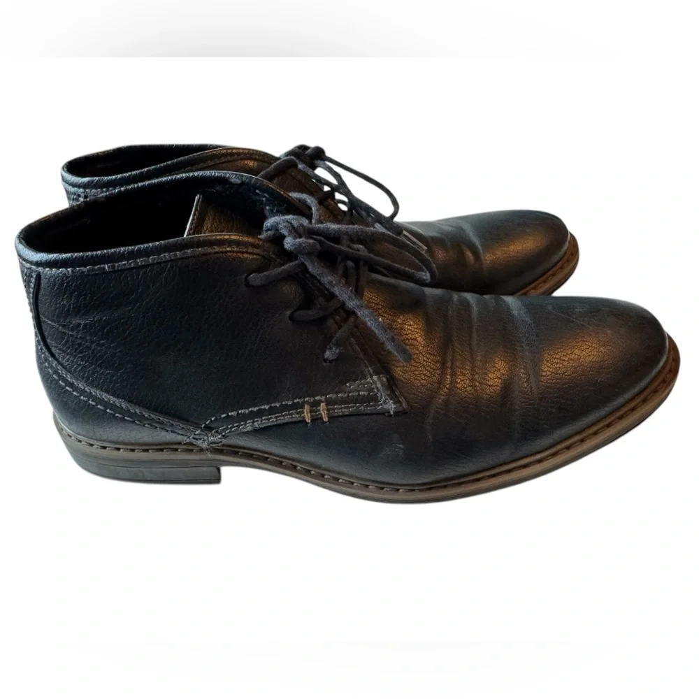 Jeffrey Tyler Greenwich Men's 9.5 Black Leather Ankle Boots